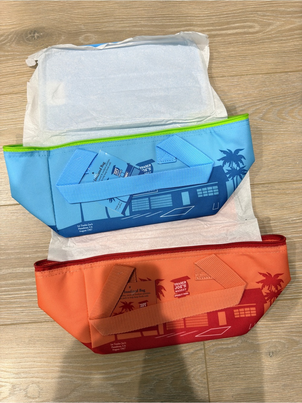 Trader Joe's Reusable Insulated Lunch Bag - Blue & Orange